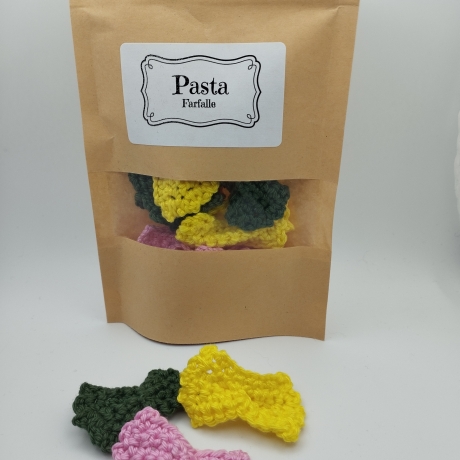 Pasta/Nudeln Farfalle gehäkelt für Spielküche/Kaufmannsladen