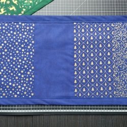 Tischläufer X-mas, blau/gold