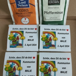 Kommunion/Konfirmation 20x Teebeutel personalisiert