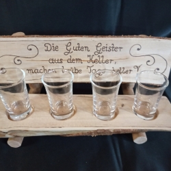 Schnapsbankal aus Holz