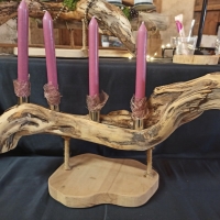 Treibholz Adventskranz