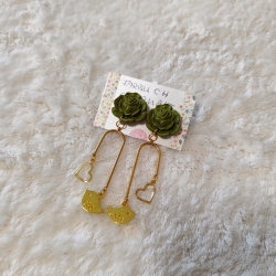 Liebliche Rosenblüte, Ohrclips mit Verzierung