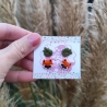 Mini Fuchs mit kleinen Blättern, Ohrstecker