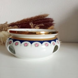 Winterling Marktleuthen Stövchen Kobaltblau Rosen Goldrand