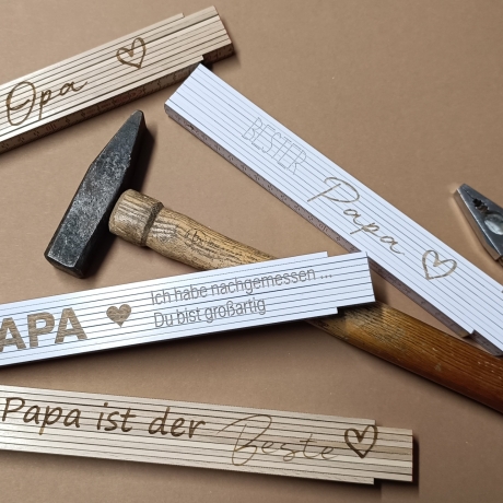 Gravierter Zollstock / Meterstab Vatertag