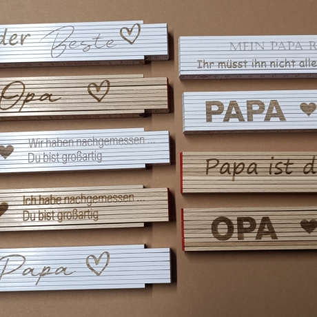 Gravierter Zollstock / Meterstab Vatertag