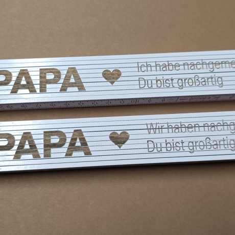 Gravierter Zollstock / Meterstab Vatertag