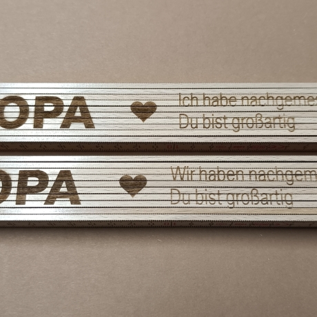 Gravierter Zollstock / Meterstab Vatertag