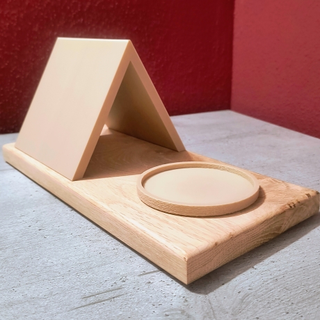 Tassen‑ & Buchhalter Organizer oder Ablage aus Eiche und 3D Druck
