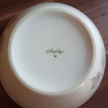Arzberg Porzellan Schale Form 34 Blattdekor Goldrand Vintage