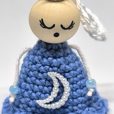 Herzensfigur – Schutzengel Figur blau – handgemachtes Unikat