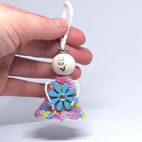 Bunte Glitzer Dekofigur mit Krone – Unikat