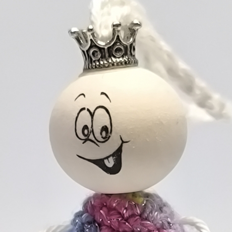 Bunte Glitzer Dekofigur mit Krone – Unikat