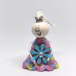 Bunte Glitzer Dekofigur mit Krone – Unikat