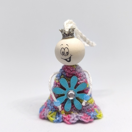 Bunte Glitzer Dekofigur mit Krone – Unikat