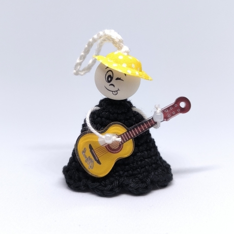 Musik Dekofigur mit Gitarre – Unikat schwarz gelb