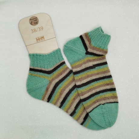 Gr. 38-39 Sneaker Socken Stricksocken Wollsocken