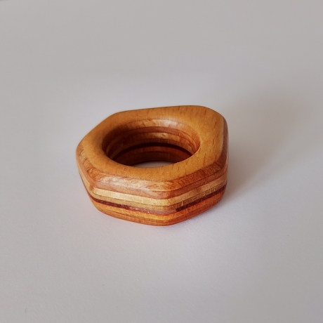 #11 Ring Holz Sperrholz (Wood Ring Plywood 17mm) Schmuck Holzring