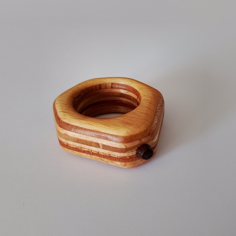 #11 Ring Holz Sperrholz (Wood Ring Plywood 17mm) Schmuck Holzring