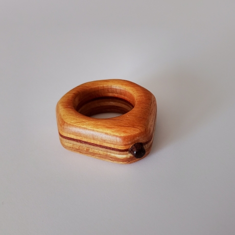 #11 Ring Holz Sperrholz (Wood Ring Plywood 17mm) Schmuck Holzring
