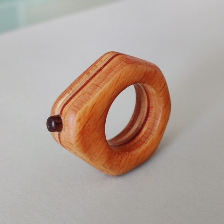 #11 Ring Holz Sperrholz (Wood Ring Plywood 17mm) Schmuck Holzring