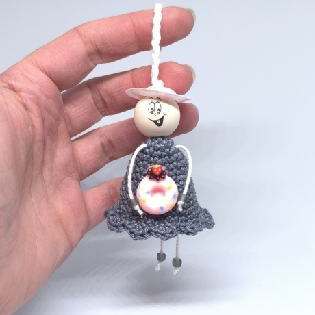 Herzensfigur Donut – Handgemachte Figur mit Donut | Glücksbringer