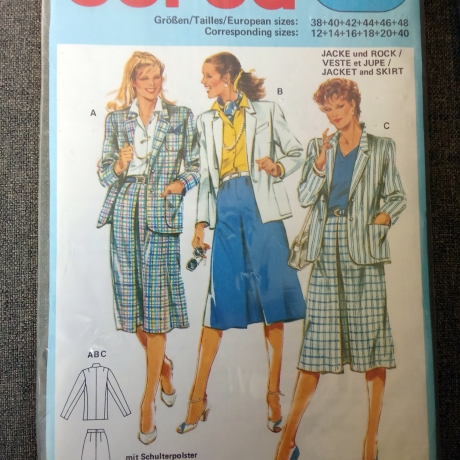 burda 7999 Schnittmuster Damen Kostüm Jacke Rock Gr. 38-48