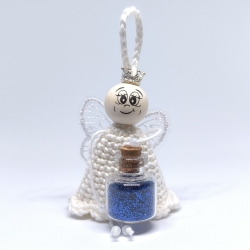 Herzensfigur Pech weg – Blauer Glitzer | Glücksbringer Klarheit