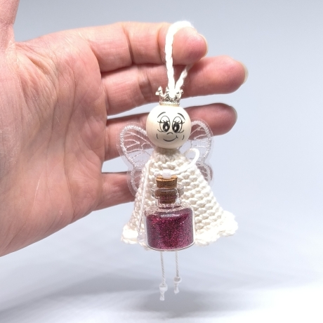 Herzensfigur Pech weg – Roter Glitzer | Glücksbringer Neuanfang