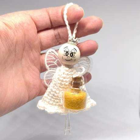 Herzensfigur Pech weg – Gelber Glitzer | Glücksbringer Freude 