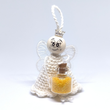 Herzensfigur Pech weg – Gelber Glitzer | Glücksbringer Freude 