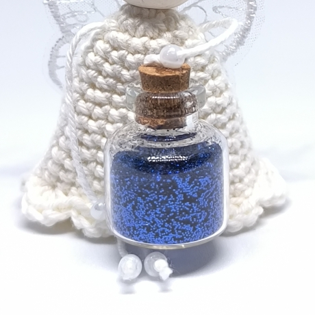 Herzensfigur Pech weg – Blauer Glitzer | Glücksbringer Klarheit