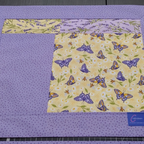 4er Set Patchwork-Platzsets „Lavendeltraum & Bienenfleiß“
