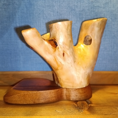 Stiftehalter aus Lärche/Teak