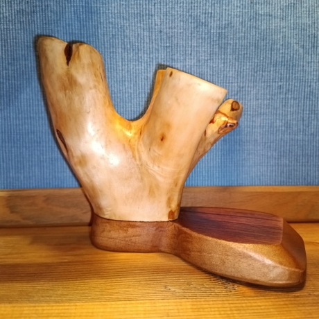 Stiftehalter aus Lärche/Teak