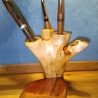Stiftehalter aus Lärche/Teak