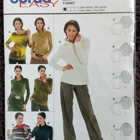 burda EASY 8291 Damen Shirts 5 Varianten Gr. 36–48 Vintage