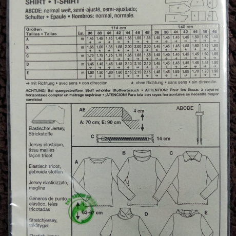 burda EASY 8291 Damen Shirts 5 Varianten Gr. 36–48 Vintage