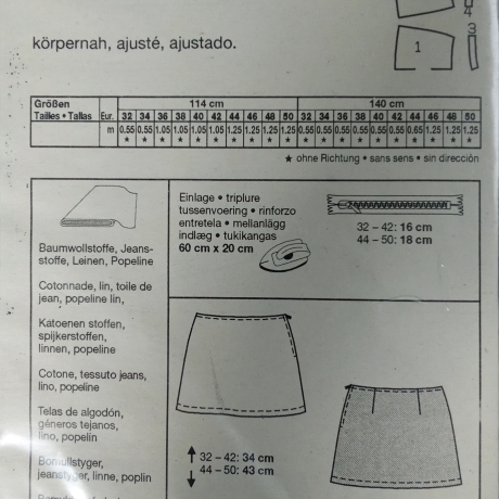 burda 8237 Schnittmuster Minirock Damen Gr. 32-50