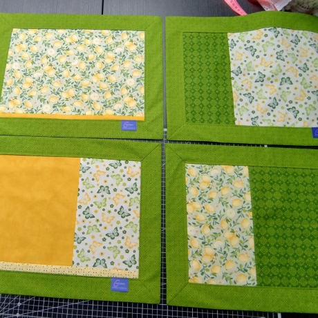 Platzgedecke 4er Set Patchwork „Lemon & Green