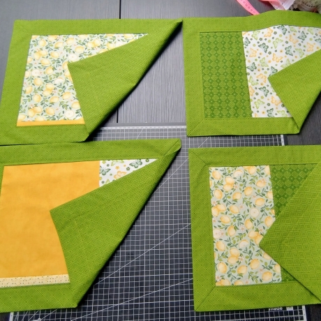 Platzgedecke 4er Set Patchwork „Lemon & Green