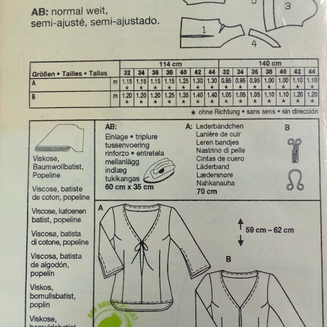 burda 8774 Damenbluse mit V-Ausschnitt Gr. 32–44