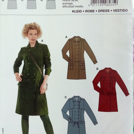 burda 8035 Damenkleid Mantelkleid Retro Gr. 36–48