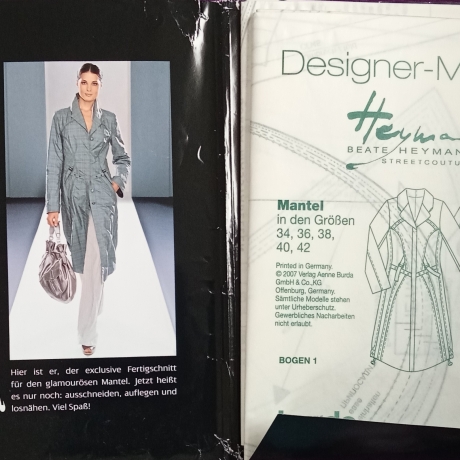 burda Beate Heymann Designer-Mantel Schnittmuster Gr. 34-42