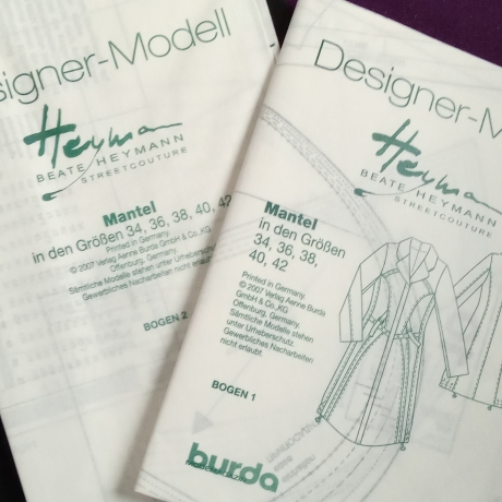 burda Beate Heymann Designer-Mantel Schnittmuster Gr. 34-42