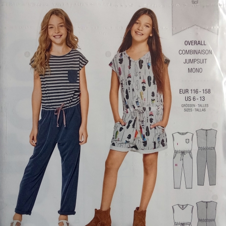burda kids 9345 Overall Jumpsuit Mädchen Gr. 116–158