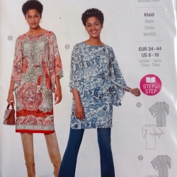 burda 5950 Damenkleid mit weiten Ärmeln Gr. 34–44