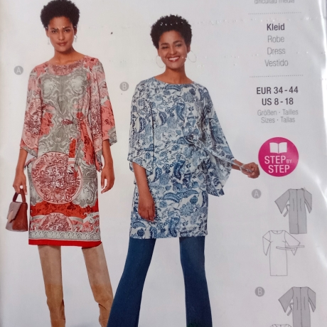 burda 5950 Damenkleid mit weiten Ärmeln Gr. 34–44