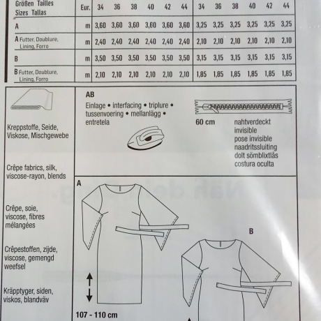 burda 5950 Damenkleid mit weiten Ärmeln Gr. 34–44