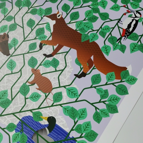 Poster A2 Animal Guide Berlin (Grafikdesign Urban Nature Tiere)